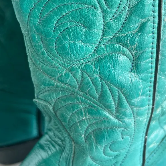 Women’s Vintage Acme Teal Western Cowboy Boots size 6.5