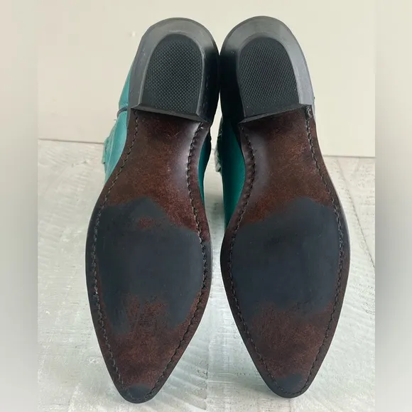 Women’s Vintage Acme Teal Western Cowboy Boots size 6.5
