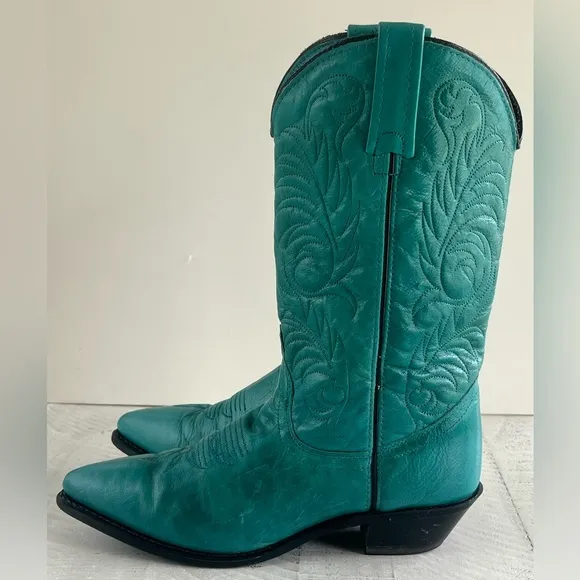 Women’s Vintage Acme Teal Western Cowboy Boots size 6.5