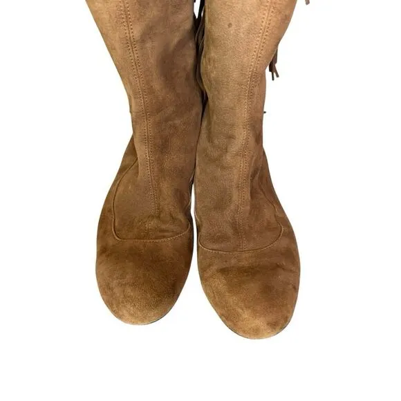Women’s Lanvin 2005 Alber Elbaz Fringe Brown Knee high Suede Boots IT 40 - US 10