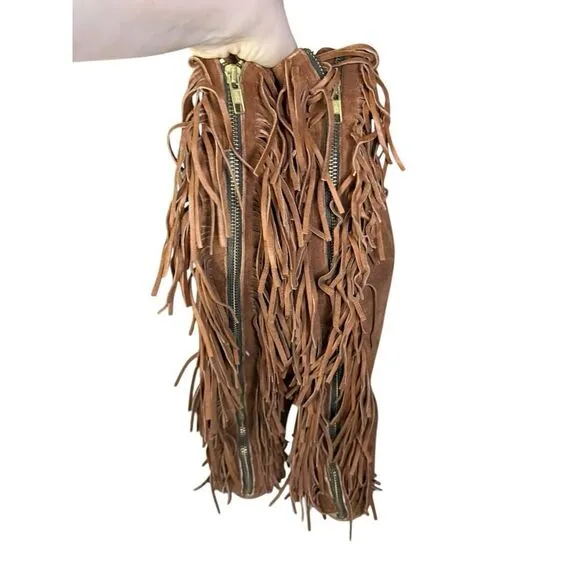 Women’s Lanvin 2005 Alber Elbaz Fringe Brown Knee high Suede Boots IT 40 - US 10