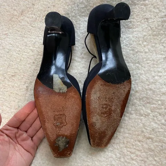 Y2K Vintage Stuart Weitzman Black &amp; Diamond Shoes