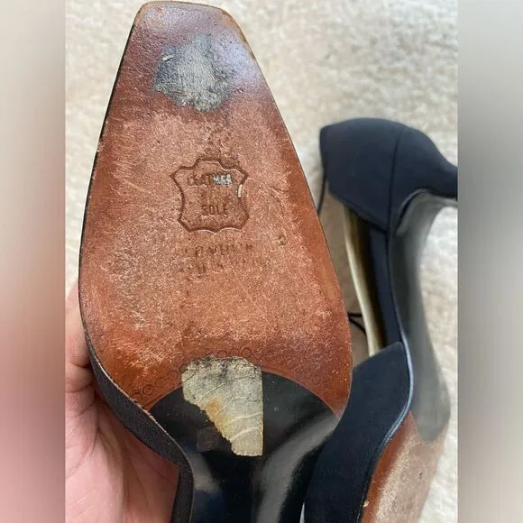 Y2K Vintage Stuart Weitzman Black &amp; Diamond Shoes