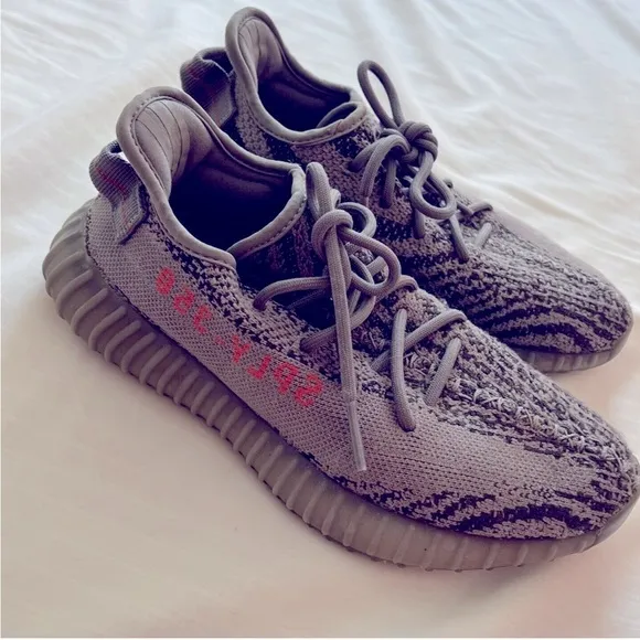 Yeezy x Adidas Grey Knit Fabric Sz 5 Boost 350 V2 Beluga 2.0 Sneakers Flaws