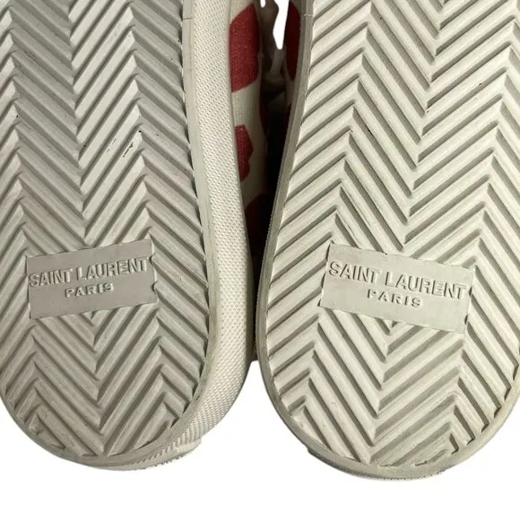 YVES SAINT LAURENT YSL Heart Kiss Lips High Top Sneakers Shoes 38 8