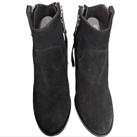Zadig &amp; Voltaire Molly Suede Leather Ankle Black Booties... Size 40...US 9