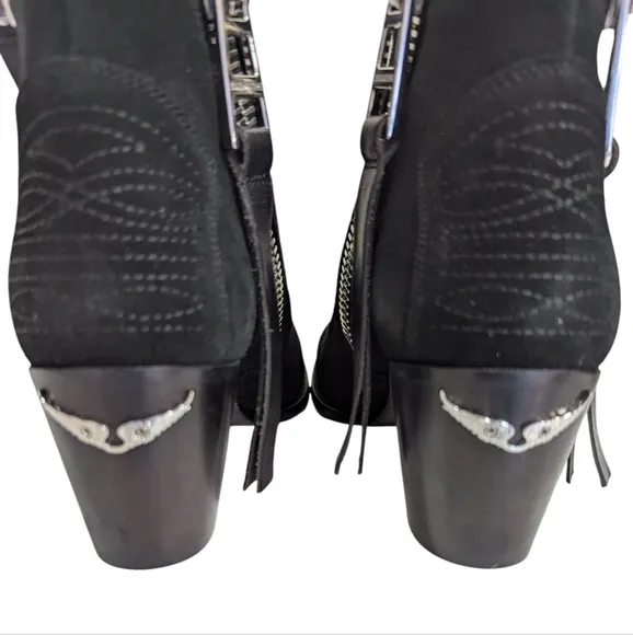 Zadig &amp; Voltaire Molly Suede Leather Ankle Black Booties... Size 40...US 9