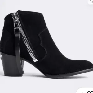 Zadig &amp; Voltaire Molly Suede Leather Ankle Black Booties... Size 40...US 9