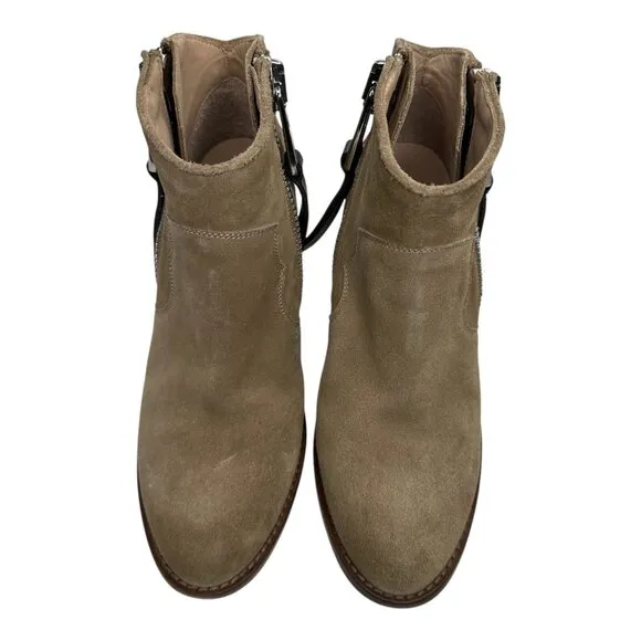 Zadig &amp; Voltaire Molly Tan Suede Western Ankle Boot. Sz: EU 38/US 7