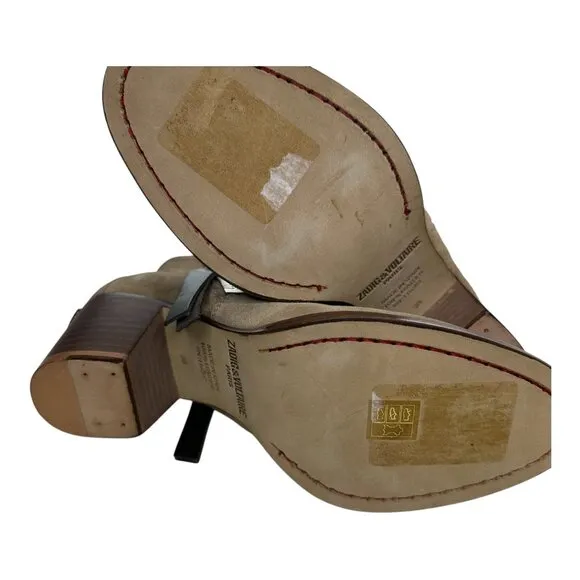 Zadig &amp; Voltaire Molly Tan Suede Western Ankle Boot. Sz: EU 38/US 7