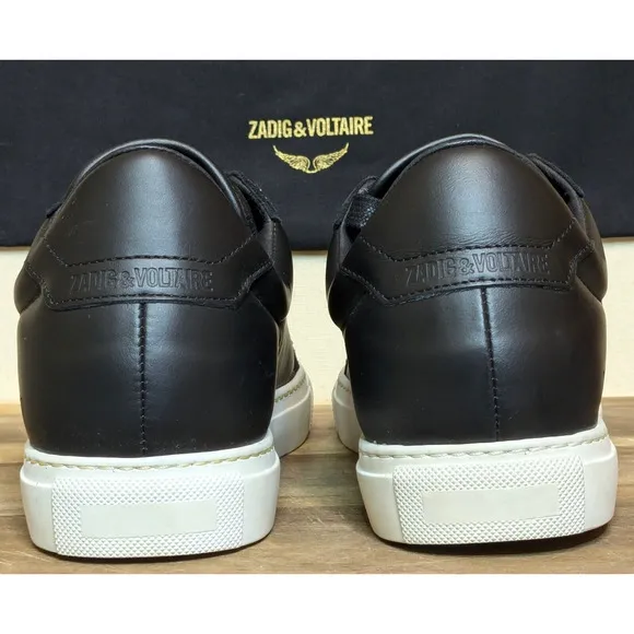 Zadig &amp; Voltaire Shoes Womens 7.5 EU 38 Black NEW Heart Patch Sneakers ZV1747
