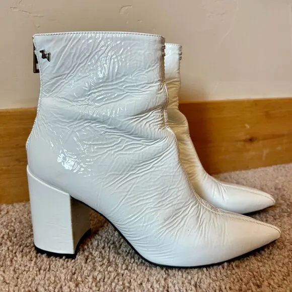 Zadig &amp; Voltaire Women's EU 36 US 6 White Leather Ankle Boot Disco 70’s Playboy