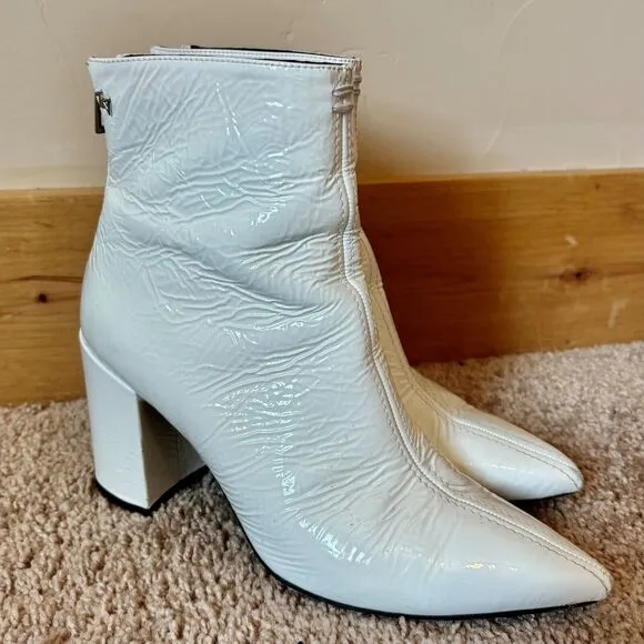 Zadig &amp; Voltaire Women's EU 36 US 6 White Leather Ankle Boot Disco 70’s Playboy