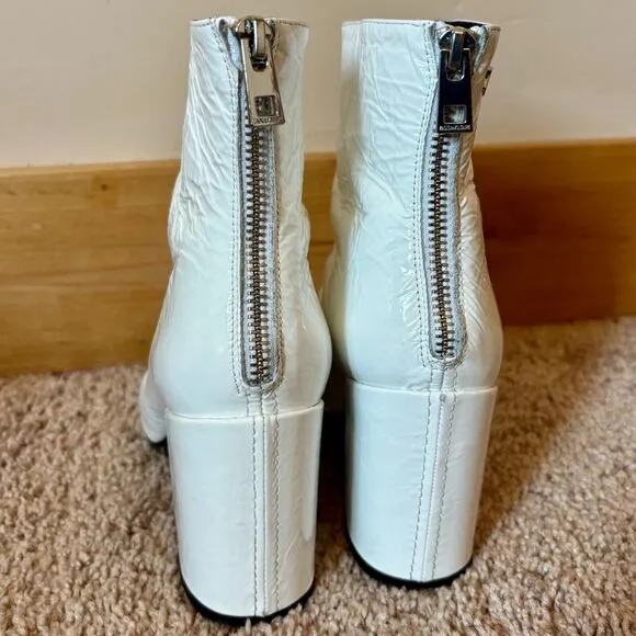 Zadig &amp; Voltaire Women's EU 36 US 6 White Leather Ankle Boot Disco 70’s Playboy