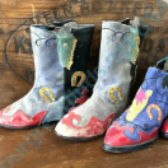 Zalo Leather Horse Western Themed Booties Size 5 Spain