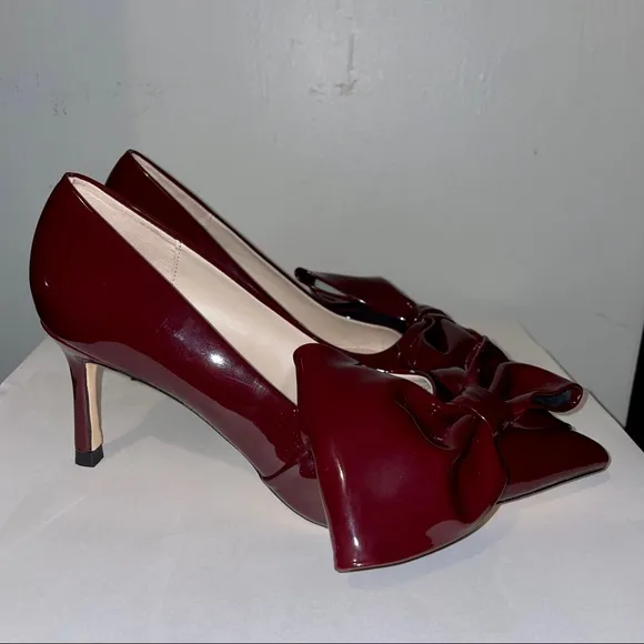 Zara Burgundy Court with Bow Pumps