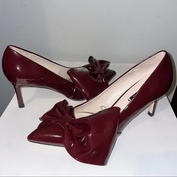 Zara Burgundy Court with Bow Pumps