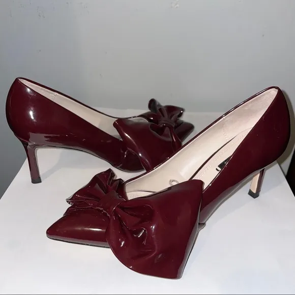 Zara Burgundy Court with Bow Pumps