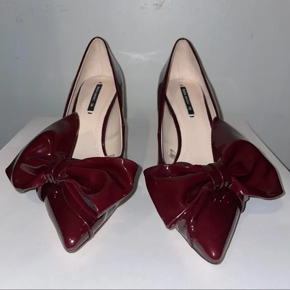 Zara Burgundy Court with Bow Pumps