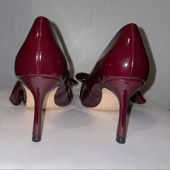 Zara Burgundy Court with Bow Pumps