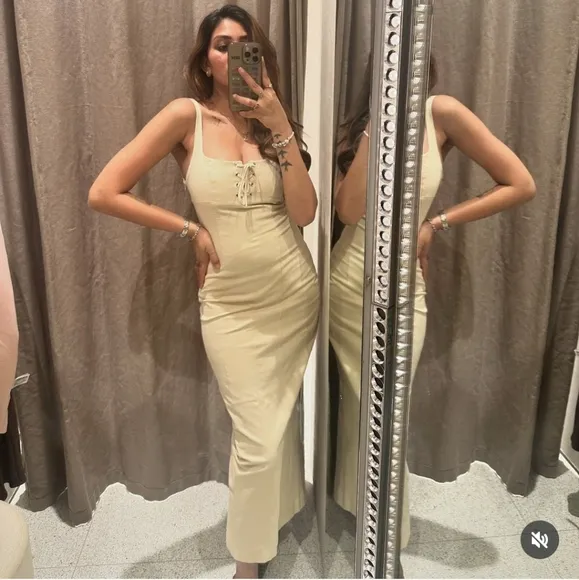 Zara Crossover Drawstring Midi Dress size XXL