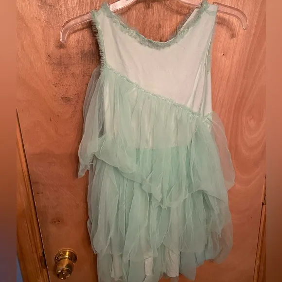 Zara Kids Girls Light Green Mint Tulle Dress