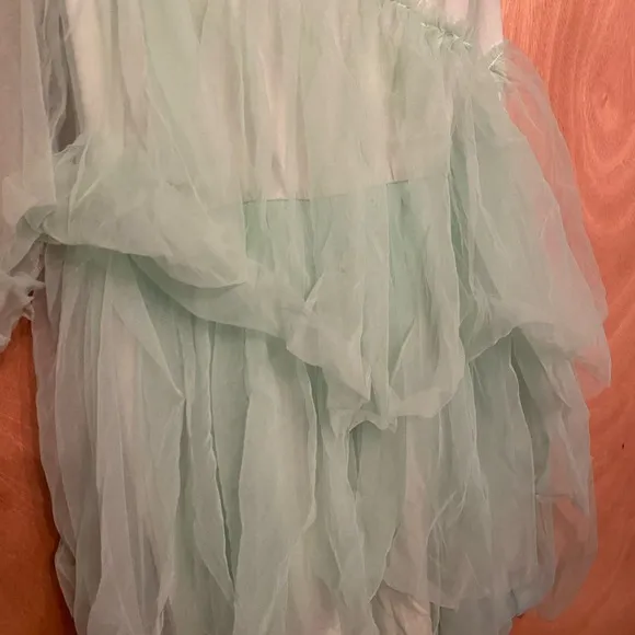 Zara Kids Girls Light Green Mint Tulle Dress