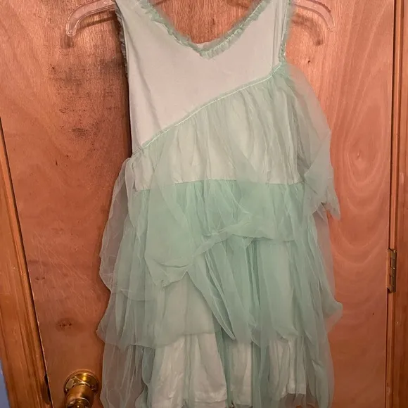 Zara Kids Girls Light Green Mint Tulle Dress