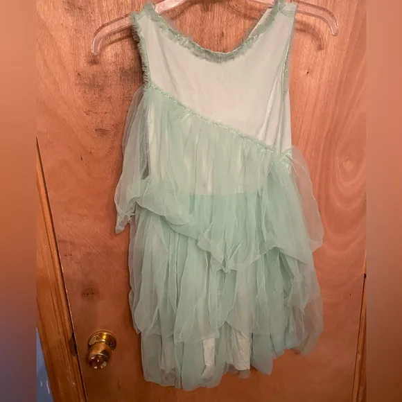 Zara Kids Girls Light Green Mint Tulle Dress