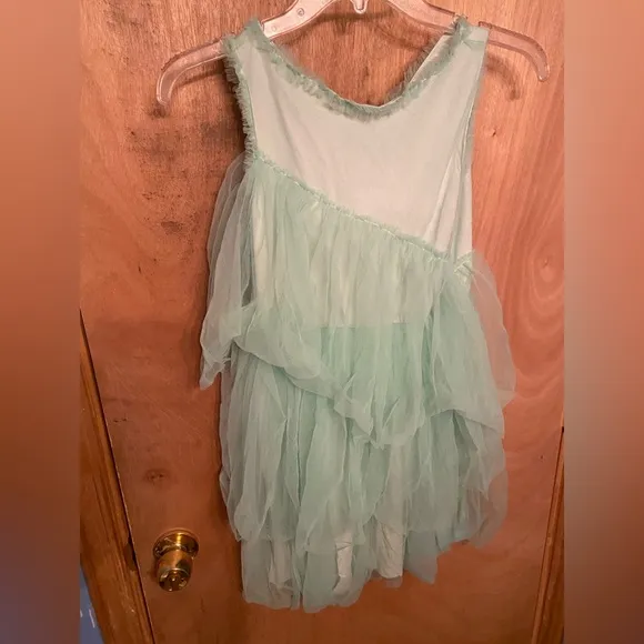 Zara Kids Girls Light Green Mint Tulle Dress