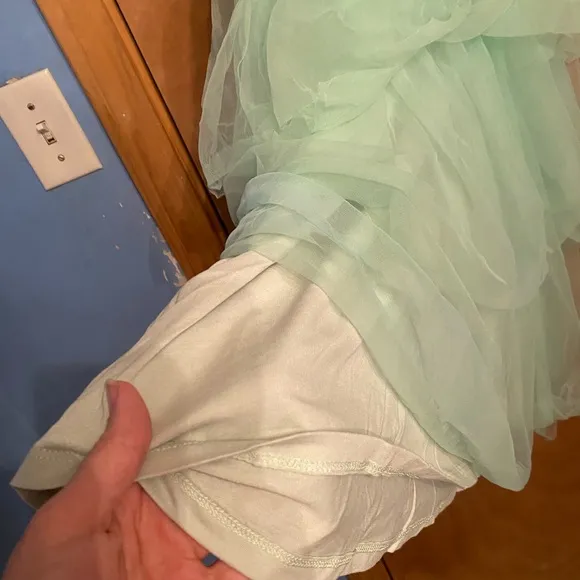 Zara Kids Girls Light Green Mint Tulle Dress