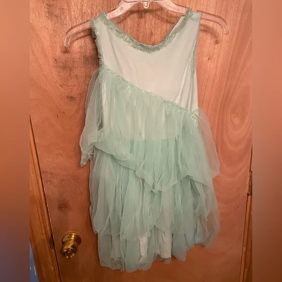 Zara Kids Girls Light Green Mint Tulle Dress
