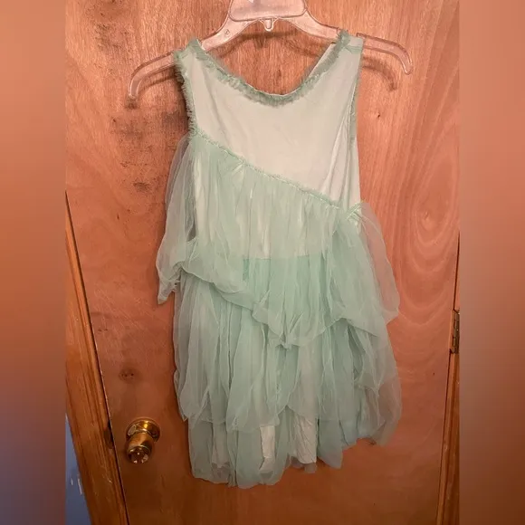 Zara Kids Girls Light Green Mint Tulle Dress