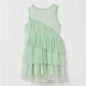 Zara Kids Girls Light Green Mint Tulle Dress