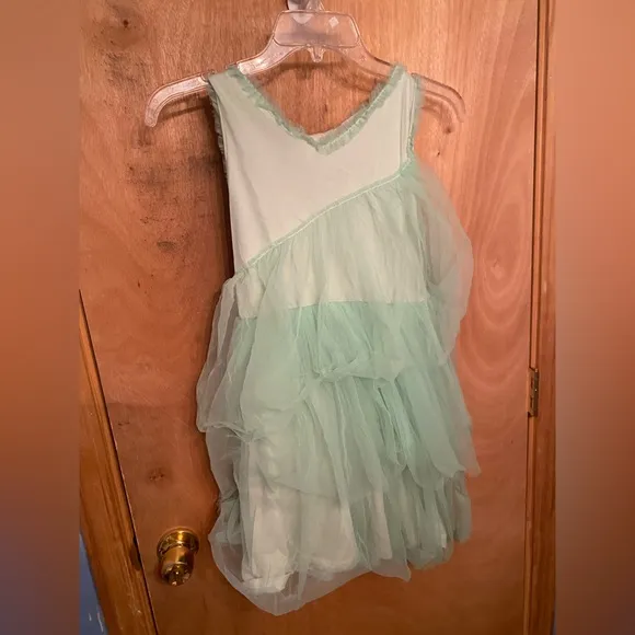 Zara Kids Girls Light Green Mint Tulle Dress