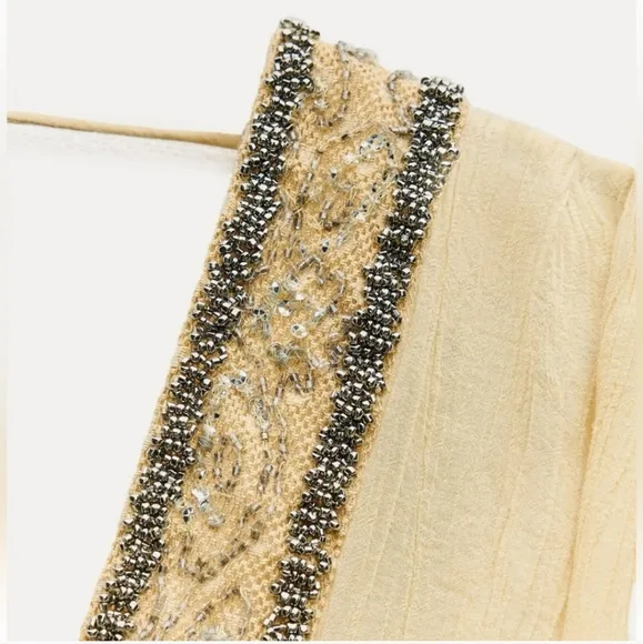 Zara limited edition sequin embroidered beaded maxi dress size S