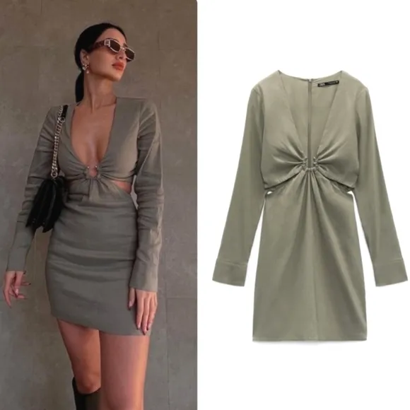 Zara * Linen Blend Mini Dress Size S