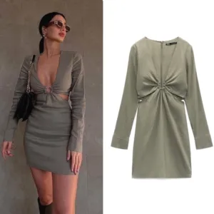 Zara * Linen Blend Mini Dress Size S