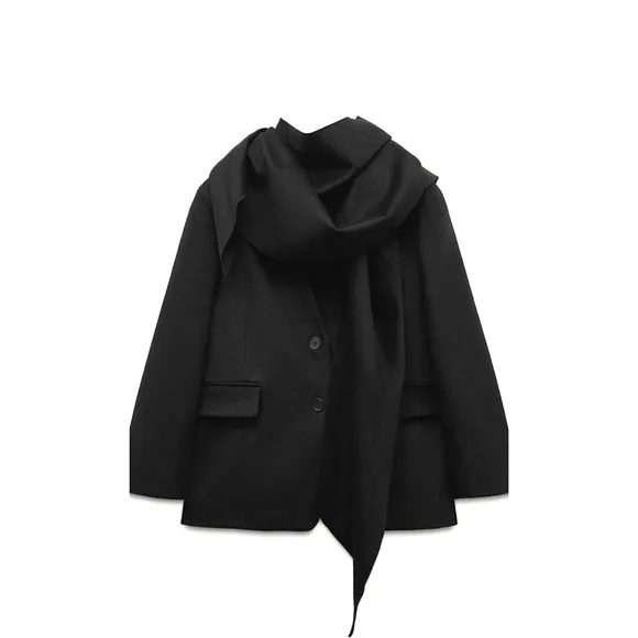 Zara Oversized Wool Scarf Blazer size M/L