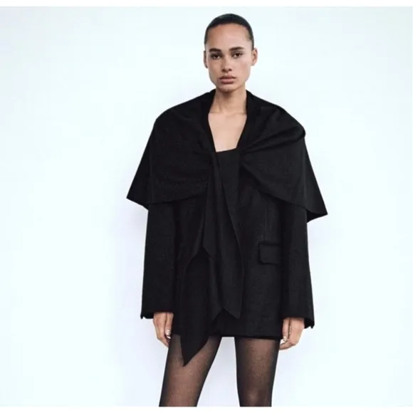 Zara Oversized Wool Scarf Blazer size M/L