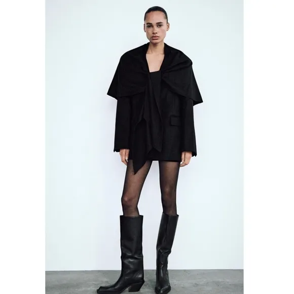 Zara Oversized Wool Scarf Blazer size M/L