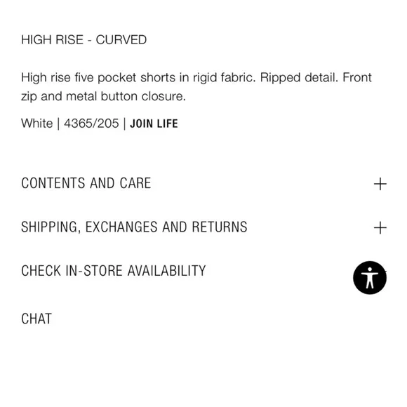 Zara White distressed high waisted denim jean shorts - ripped, frayed hem