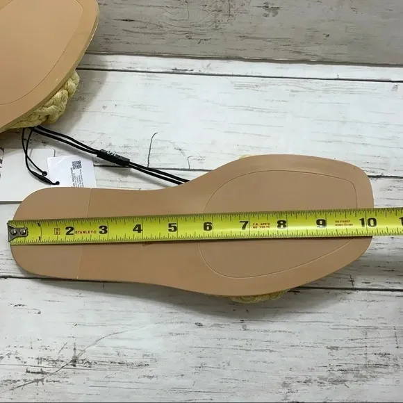 Zara Woven Raffia Flat Yellow Sandals