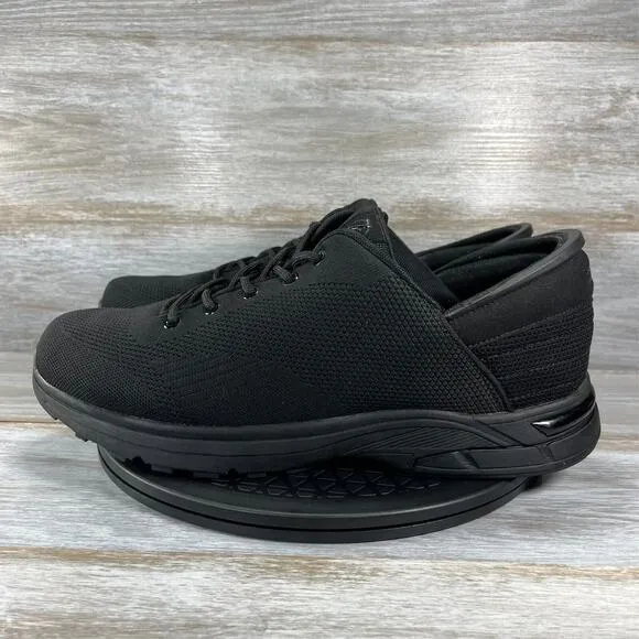Zeba Men's Jet Black Lace Up Mesh Walking Hands Free Shoes Size 15 Wide