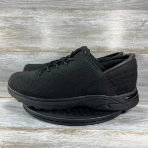 Zeba Men's Jet Black Lace Up Mesh Walking Hands Free Shoes Size 15 Wide