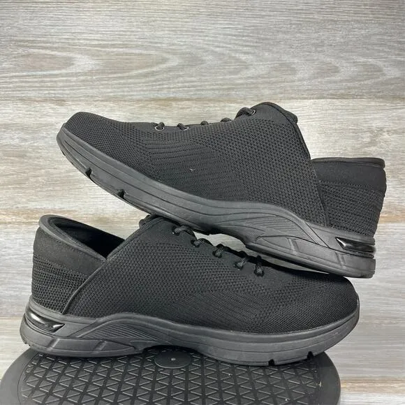 Zeba Men's Jet Black Lace Up Mesh Walking Hands Free Shoes Size 15 Wide