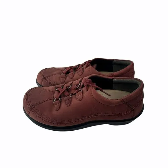 Ziera Allsorts Super Support Red Leather Casual Walking Shoes Size 38 W Standard