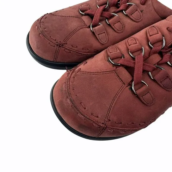 Ziera Allsorts Super Support Red Leather Casual Walking Shoes Size 38 W Standard