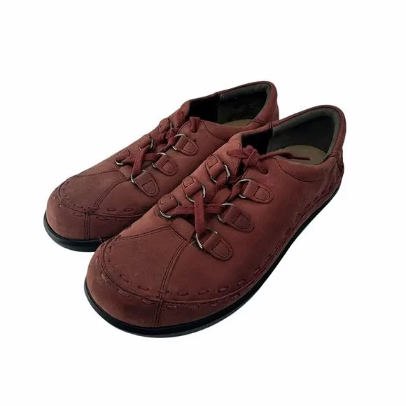 Ziera Allsorts Super Support Red Leather Casual Walking Shoes Size 38 W Standard