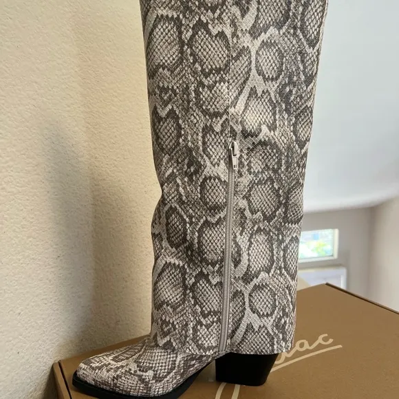 Zodiac Rowena-Wings Zip‎ Tall Western Cowgirl Concert Snake Skin Boots Size 8.5